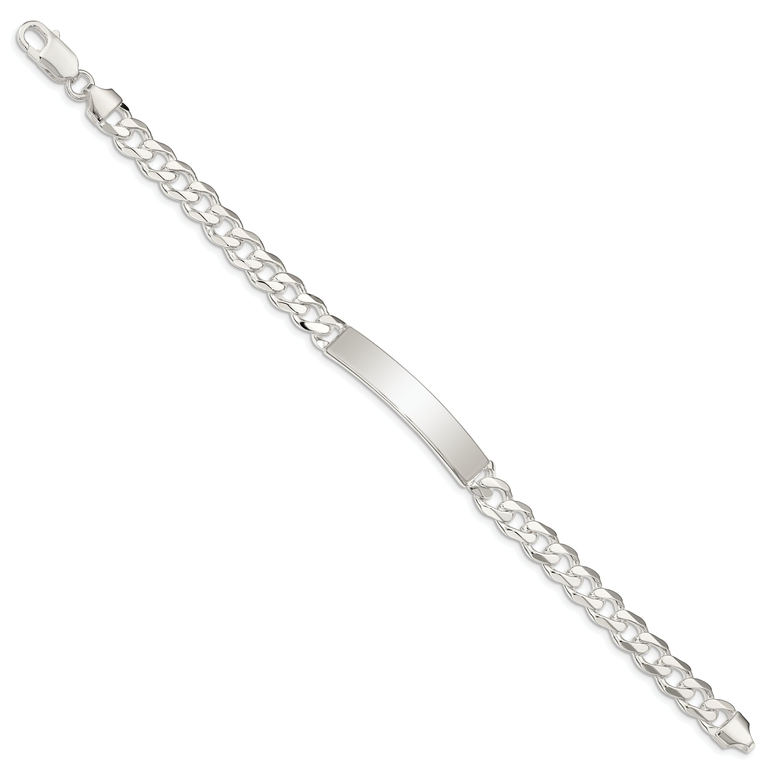 Sterling Silver Curb Link ID Bracelet