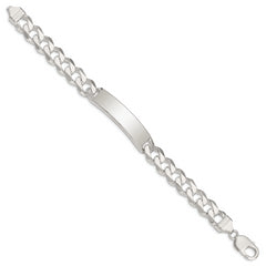 Sterling Silver Curb Link ID Bracelet