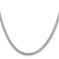 Sterling Silver 4mm Pav‚ Curb Chain