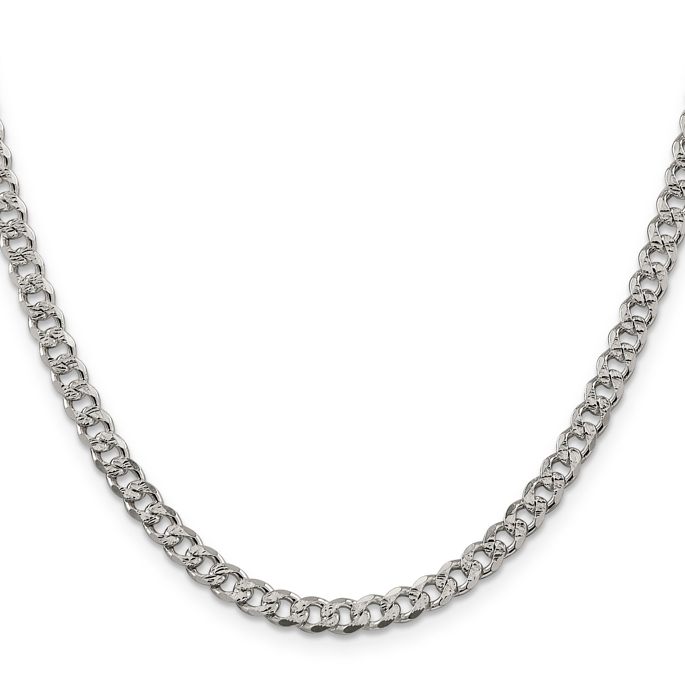 Sterling Silver 4.5mm Pav‚ Curb Chain