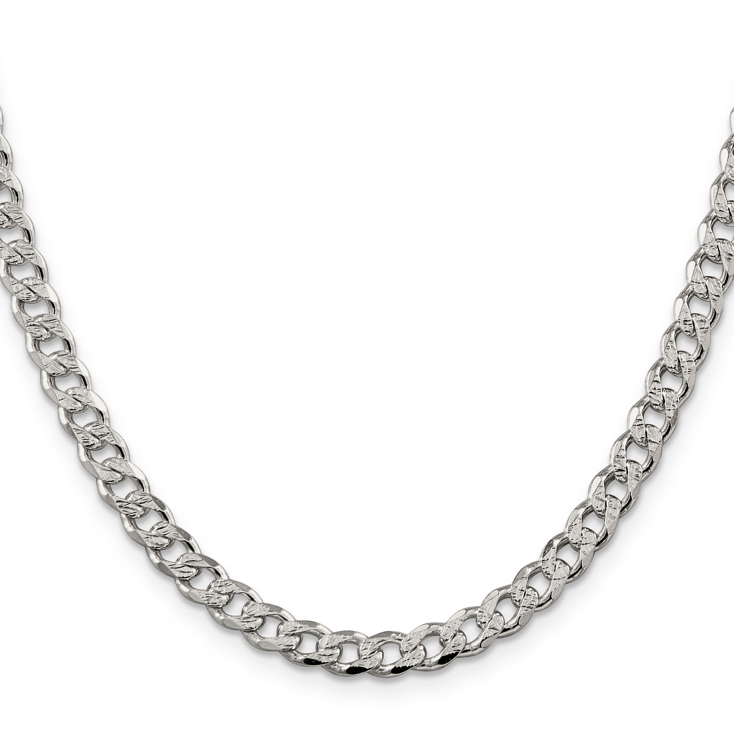 Sterling Silver 5.5mm Pav‚ Curb Chain