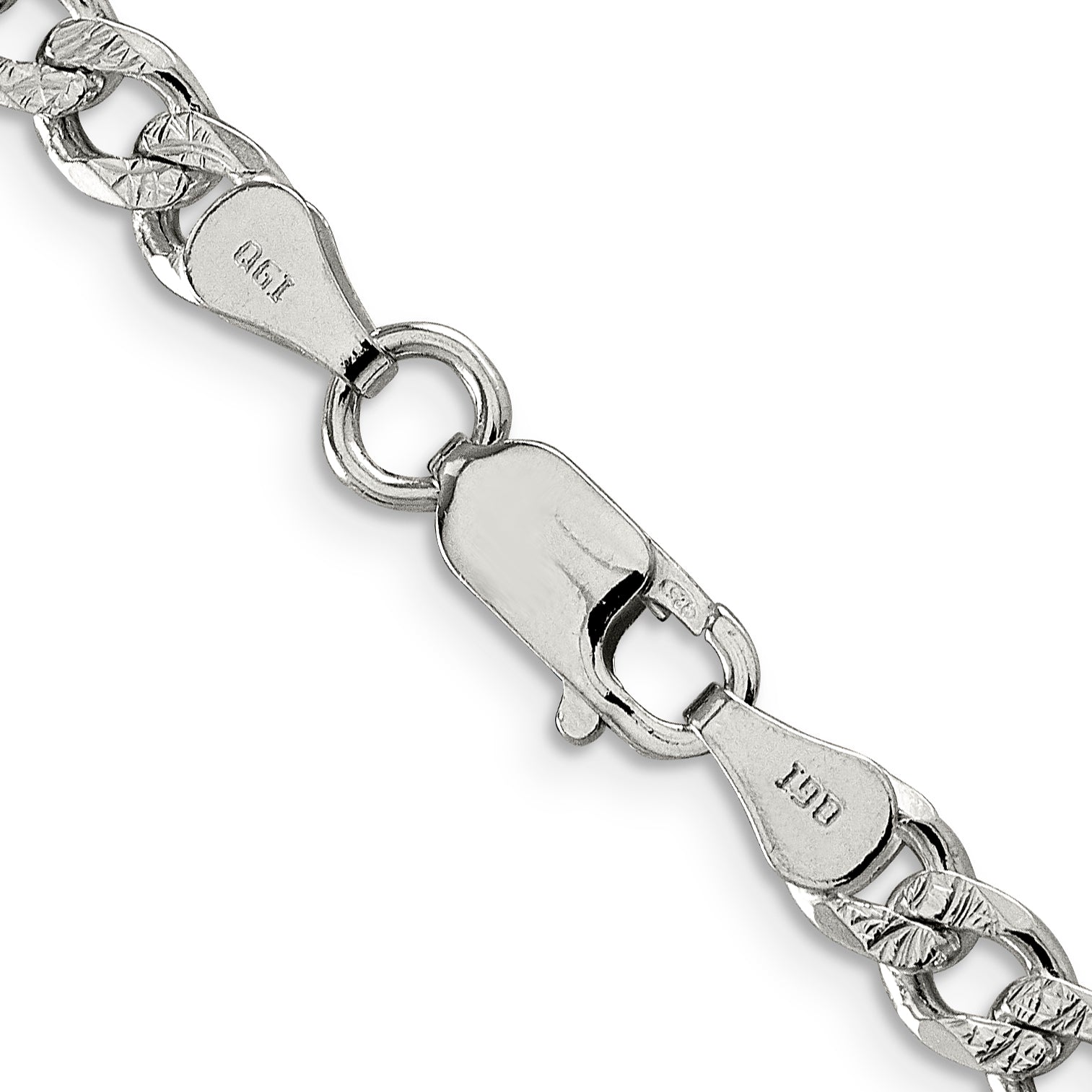 Sterling Silver 5.5mm Pav‚ Curb Chain