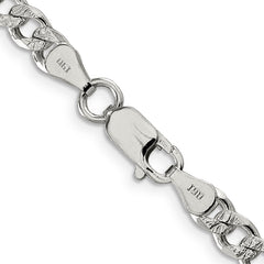 Sterling Silver 5.5mm Pav‚ Curb Chain