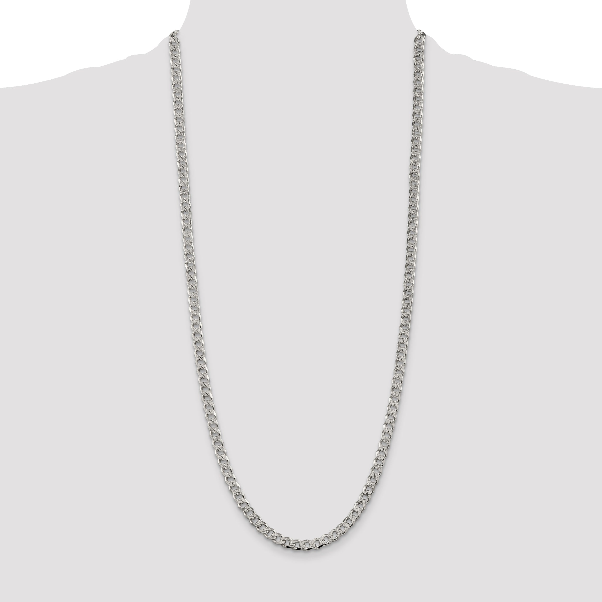 Sterling Silver 5.5mm Pav‚ Curb Chain