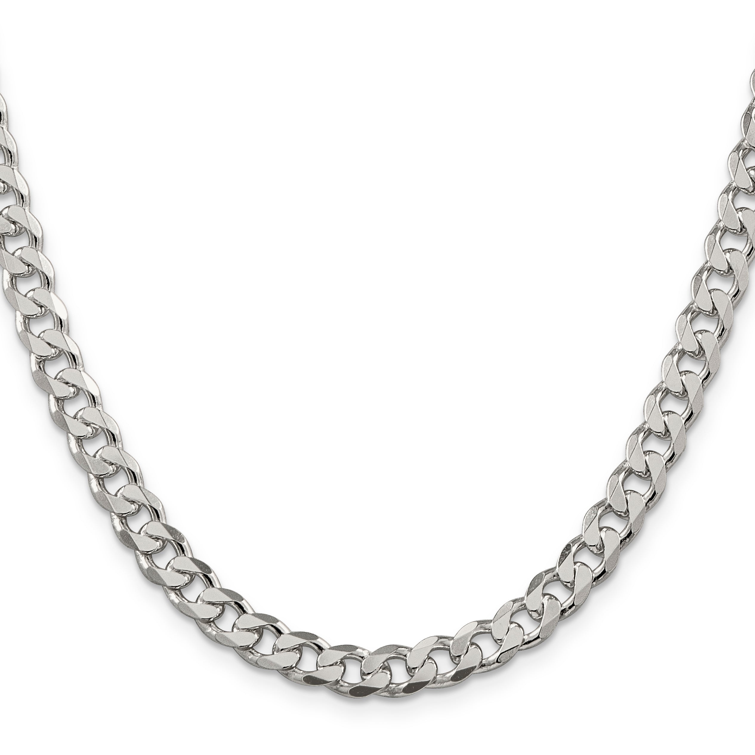 Sterling Silver 7mm Pav‚ Curb Chain