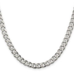 Sterling Silver 7mm Pav‚ Curb Chain