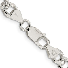 Sterling Silver 7.5mm Pav‚ Curb Chain