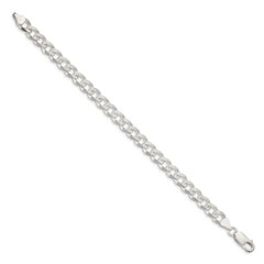 Sterling Silver 7.5mm Pav‚ Curb Chain