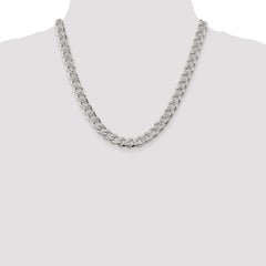 Sterling Silver 9.15mm Pav‚ Curb Chain