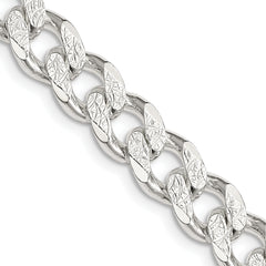 Sterling Silver 9.15mm Pav‚ Curb Chain