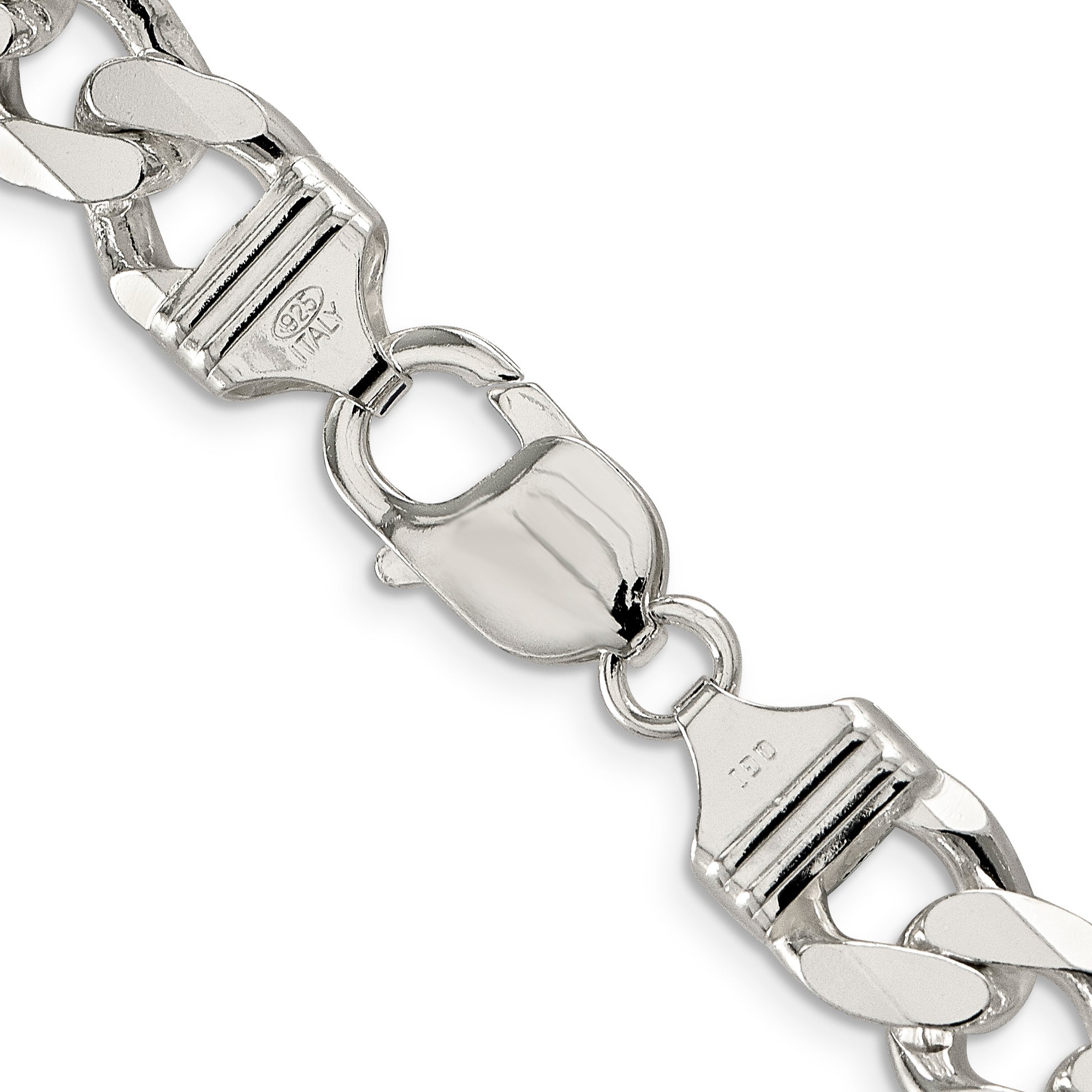 Sterling Silver 10.5mm Pav‚ Curb Chain