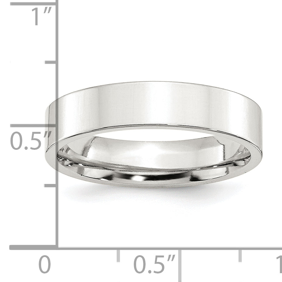 Sterling Silver 5mm Comfort Fit Flat Size 4 Band