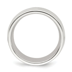 Sterling Silver 8mm Comfort Fit Half Round Milgrain Size 4 Band