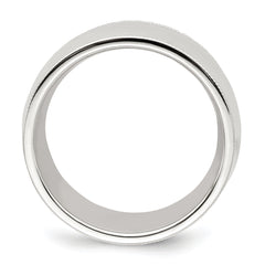 Sterling Silver 10mm Comfort Fit Half Round Milgrain Size 4 Band