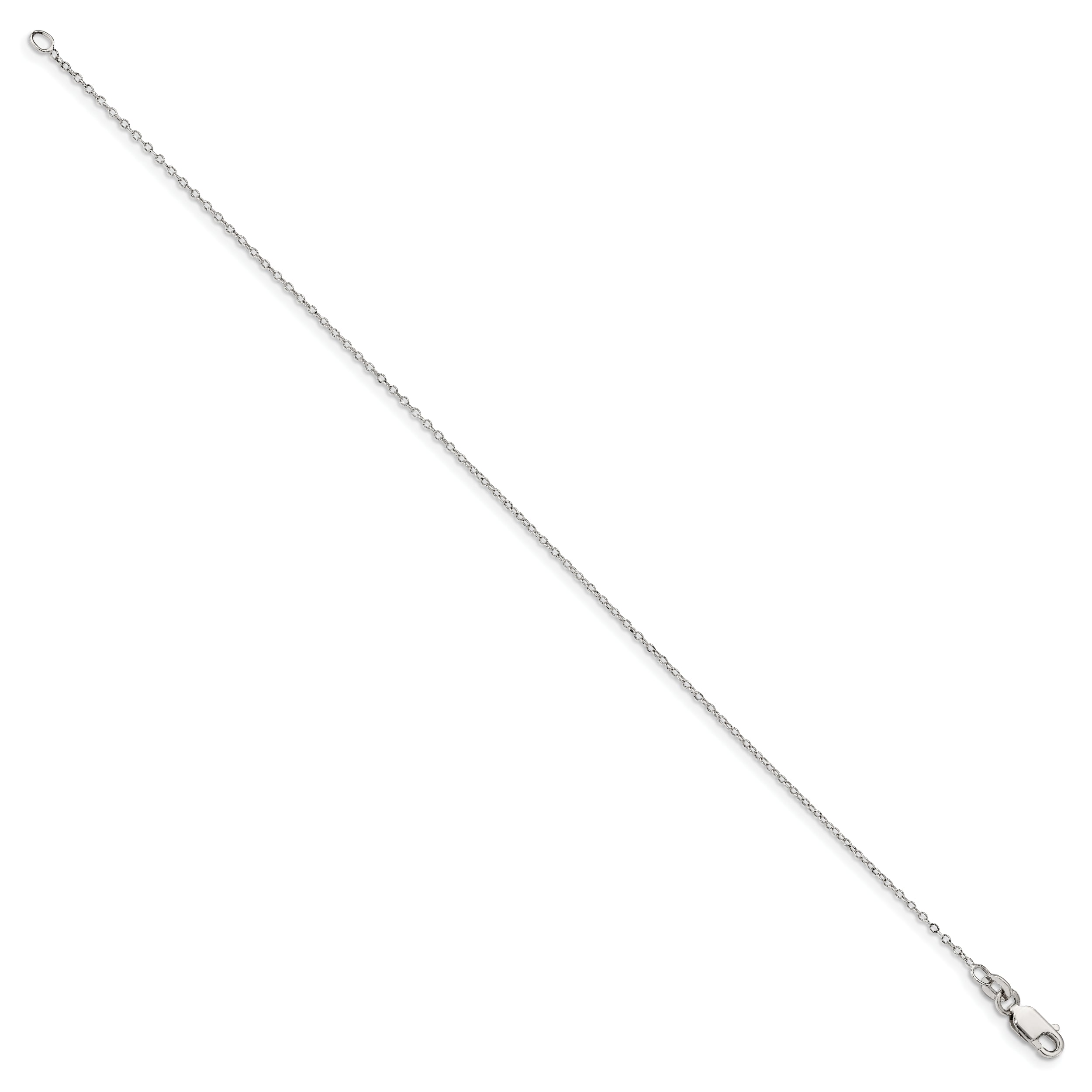 Sterling Silver 1mm Cable Chain Anklet