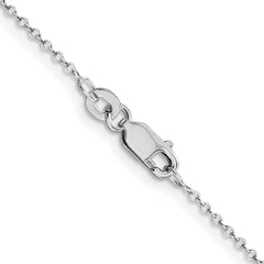 Sterling Silver Rhodium-plated 1mm Cable Chain Lobster