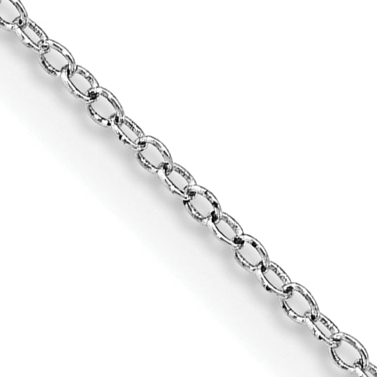 Sterling Silver Rhodium-plated 1mm Cable Chain Lobster