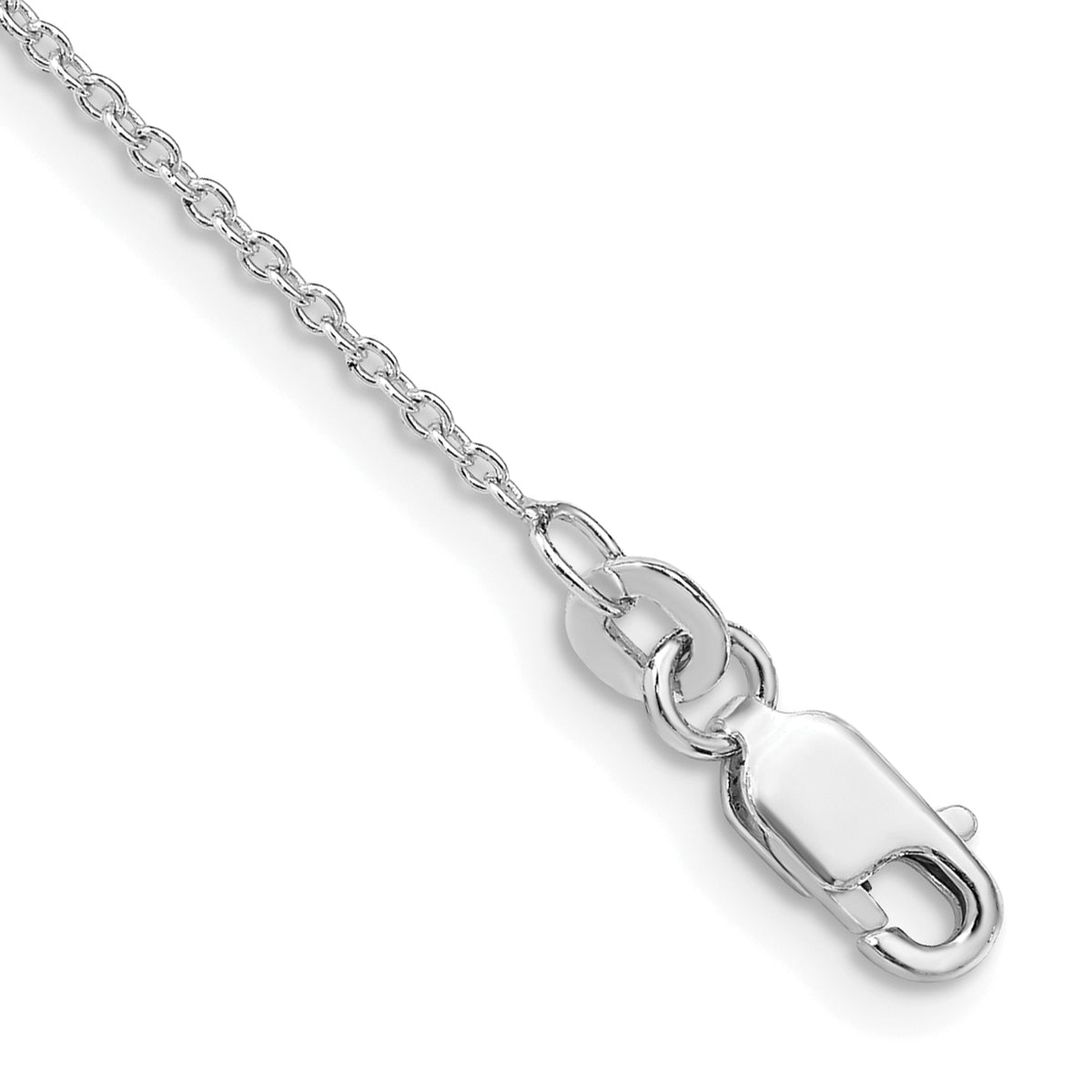 Sterling Silver Rhodium-plated 1.25mm Cable Chain