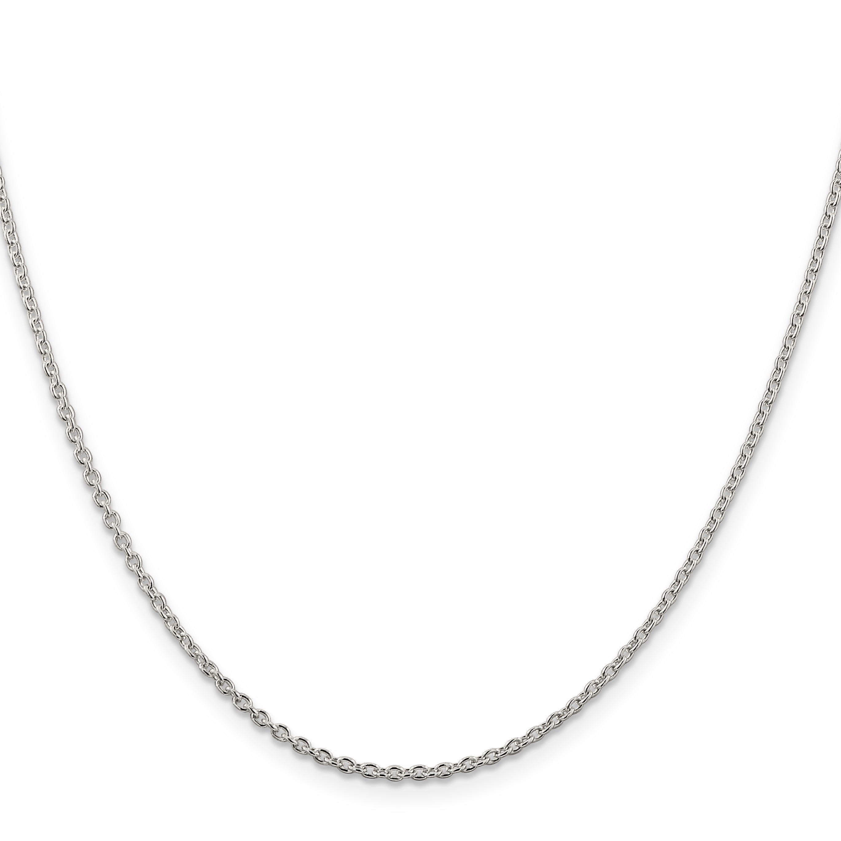 Sterling Silver Rhodium-plated 1.95mm Cable Chain