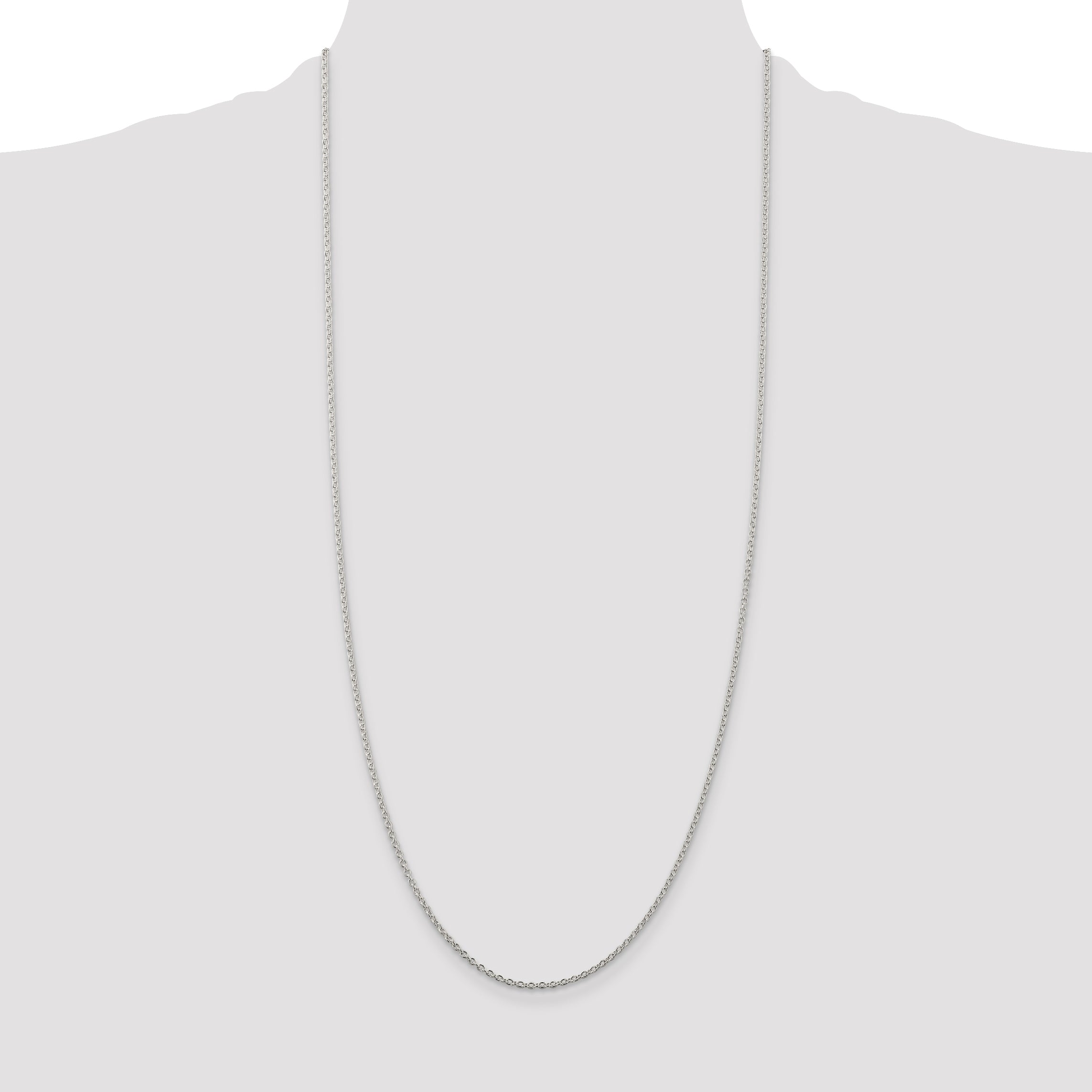 Sterling Silver Rhodium-plated 1.95mm Cable Chain