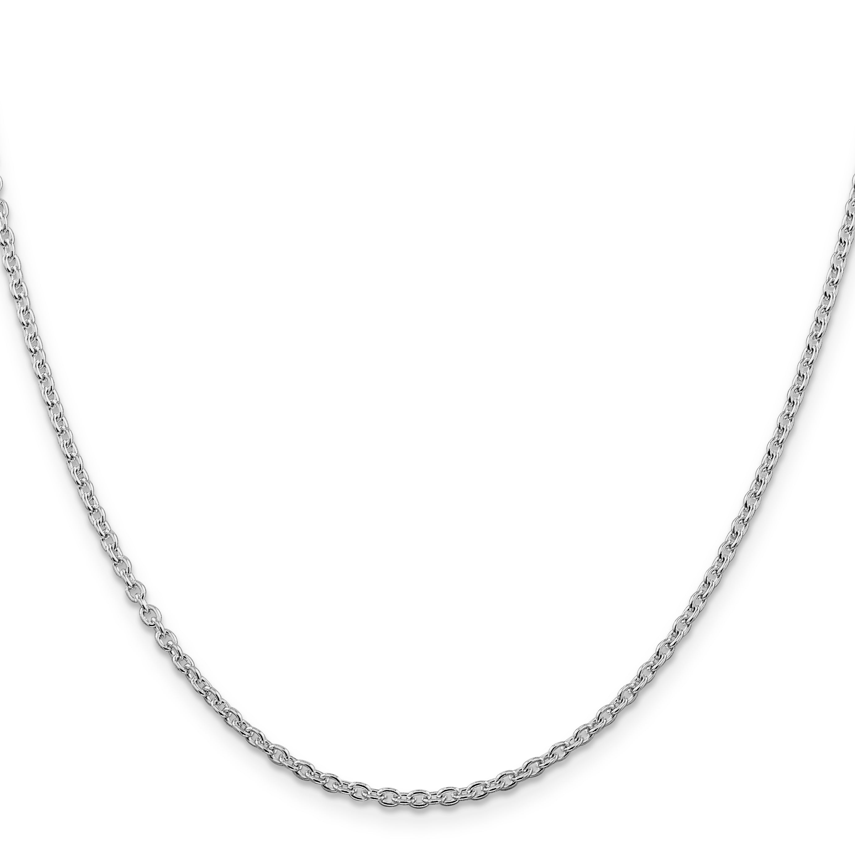 Sterling Silver Rhodium-plated 2.25mm Cable Chain