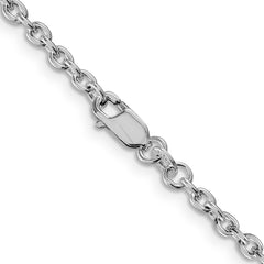 Sterling Silver Rhodium-plated 2.75mm Cable Chain