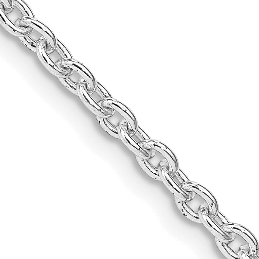 Sterling Silver Rhodium-plated 2.75mm Cable Chain