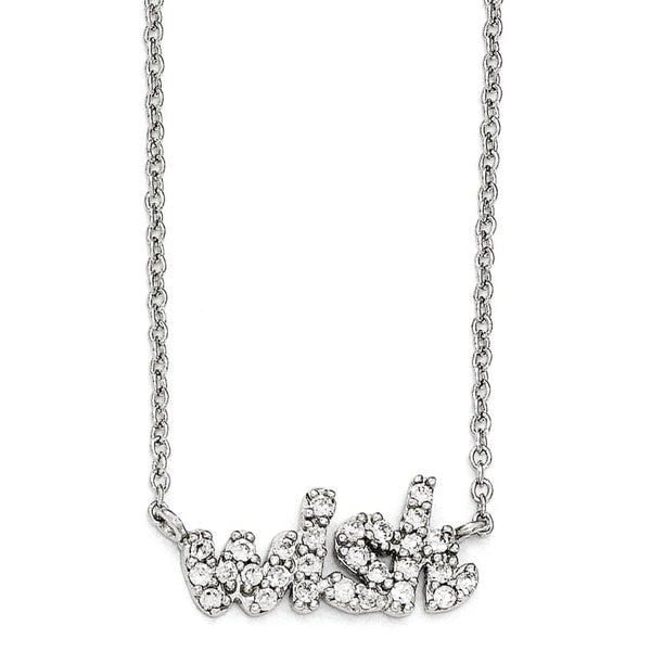 Cheryl M Sterling Silver CZ WISH 18in. Necklace