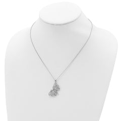 Cheryl M Sterling Silver Rhodium-plated Brilliant-cut CZ Butterfly 18 Inch Necklace