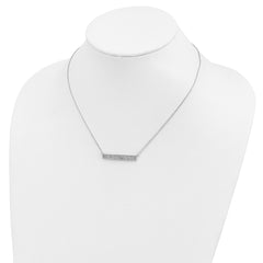 Cheryl M Sterling Silver Rhodium-plated Brilliant-cut CZ Bar 17.5 Inch Necklace with 1.5 Inch Extender