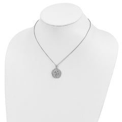 Cheryl M Sterling Silver Rhodium-plated Brilliant-cut Pave CZ Sand Dollar 16 Inch Necklace with 2 Inch Extender