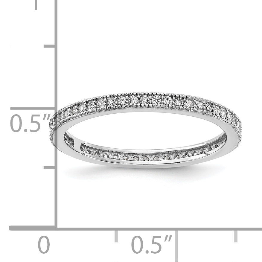 Cheryl M Sterling Silver Rhodium-plated Brilliant-cut CZ Eternity Ring