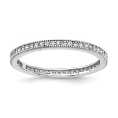 Cheryl M Sterling Silver Rhodium-plated Brilliant-cut CZ Eternity Ring