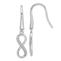 Cheryl M Sterling Silver Rhodium-plated Brilliant-cut CZ Infinity Dangle Earrings