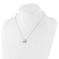 Cheryl M Sterling Silver Rhodium-plated Brilliant-cut Pave CZ Love Knot 18 Inch Necklace with 2 Inch Extender