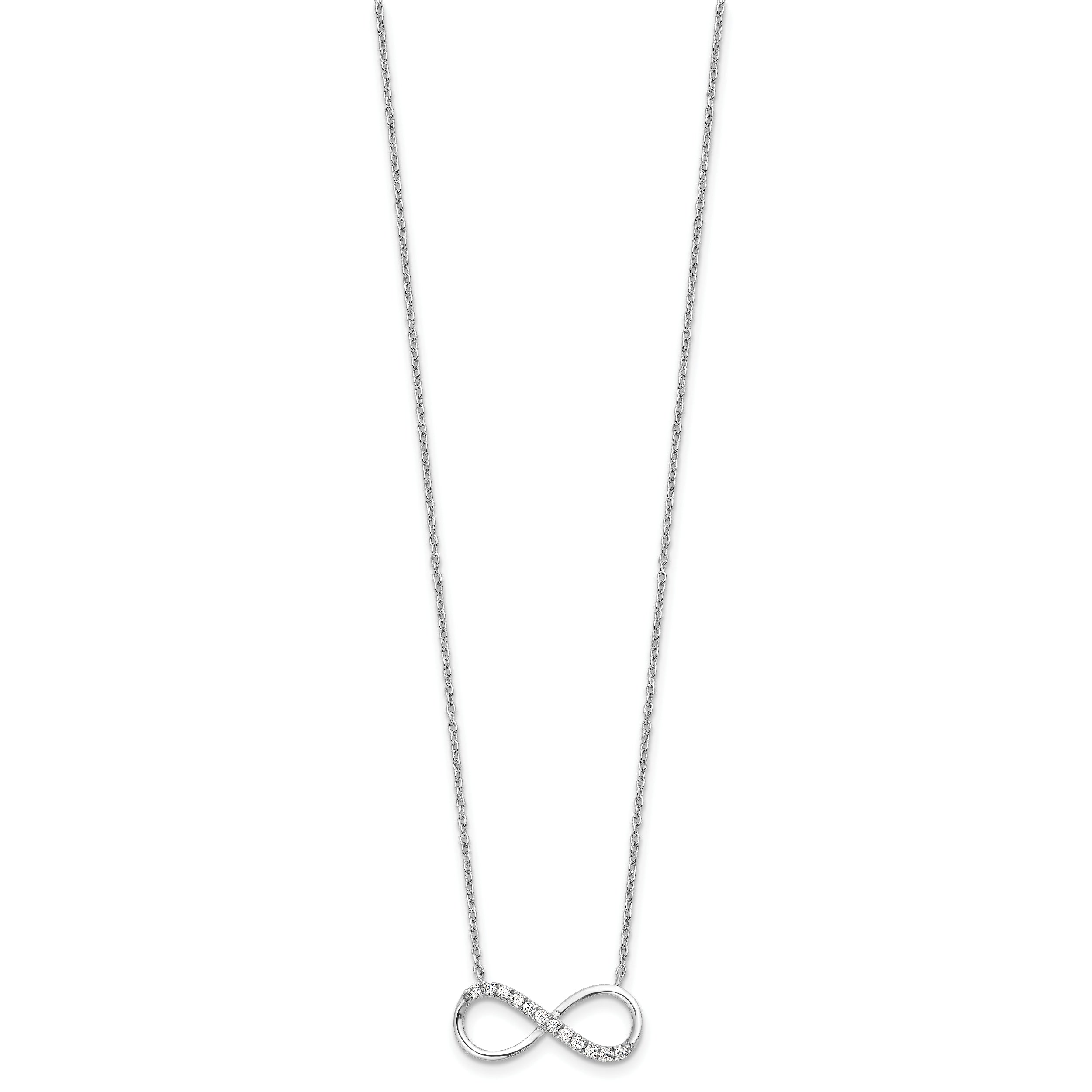 Cheryl M Sterling Silver Rhodium-plated Brilliant-cut CZ Infinity 18 Inch Necklace