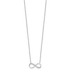 Cheryl M Sterling Silver Rhodium-plated Brilliant-cut CZ Infinity 18 Inch Necklace