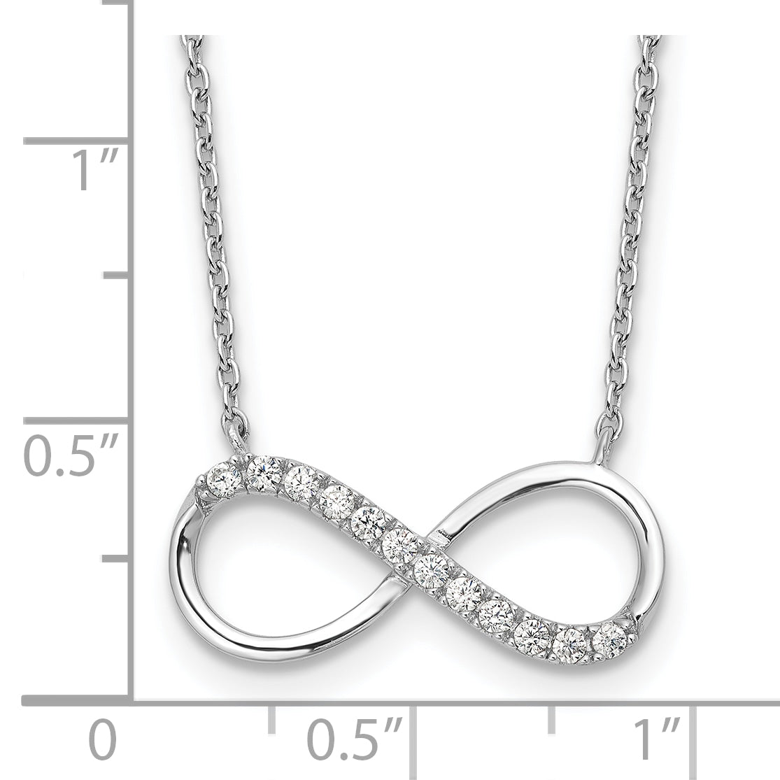 Cheryl M Sterling Silver Rhodium-plated Brilliant-cut CZ Infinity 18 Inch Necklace