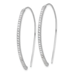 Cheryl M Sterling Silver Rhodium-plated Brilliant-cut CZ Threader Earrings