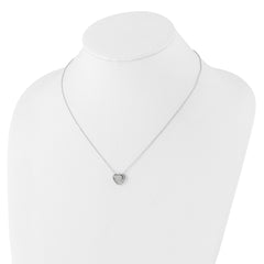 Cheryl M Sterling Silver Rhodium-plated Brilliant-cut CZ Double Heart 18 Inch Necklace