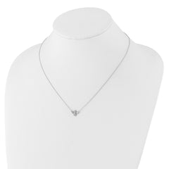 Cheryl M Sterling Silver Rhodium-plated Brilliant-cut CZ Bee 18 Inch Necklace