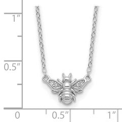 Cheryl M Sterling Silver Rhodium-plated Brilliant-cut CZ Bee 18 Inch Necklace