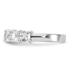 Cheryl M Sterling Silver Rhodium-plated Cushion-cut CZ 7 Stone Ring