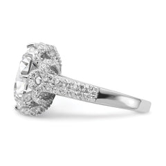 Cheryl M Sterling Silver Rhodium-plated Brilliant-cut Round CZ Ring