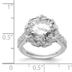 Cheryl M Sterling Silver Rhodium-plated Brilliant-cut Round CZ Ring