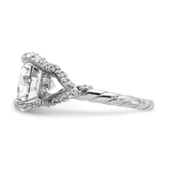 Cheryl M Sterling Silver Rhodium-plated Fancy Brilliant-cut CZ Ring