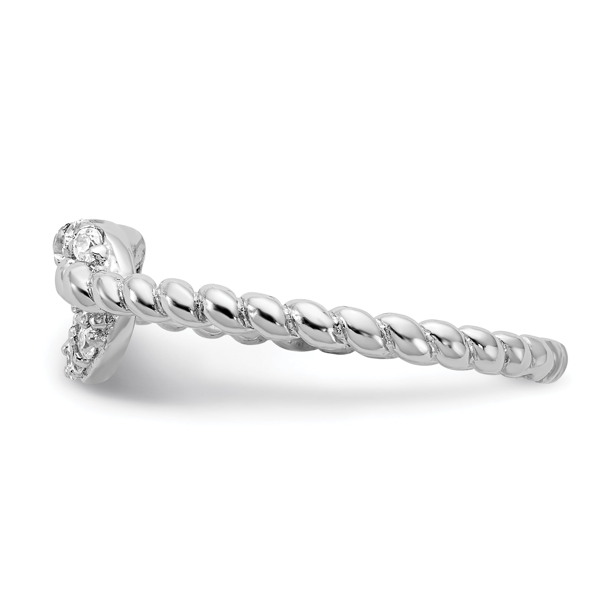 Cheryl M Sterling Silver Rhodium-plated Brilliant-cut CZ Knot Ring