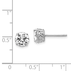 Cheryl M Sterling Silver Rhodium-plated Brilliant-cut CZ 6.5mm Stud Post Earrings