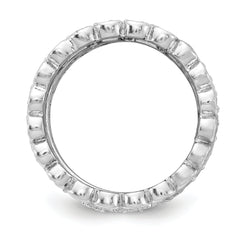 Cheryl M Sterling Silver Rhodium-plated Brilliant-cut CZ 5 Piece Eternity Ring Set