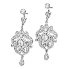 Cheryl 925 Sterling Silver Rhodium-Plated CZ Chandelier Dangle Earrings Elegant Gift-Ready Design